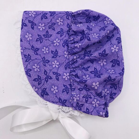 Lavender W Lace Pioneer Doll Dress & Bonnet, Handmade Outfit, For 18 Inch Dolls - Picture 6 of 8